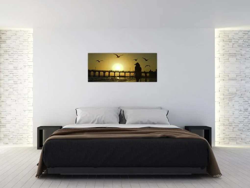 Obraz - Prechádzka po pláži (120x50 cm)