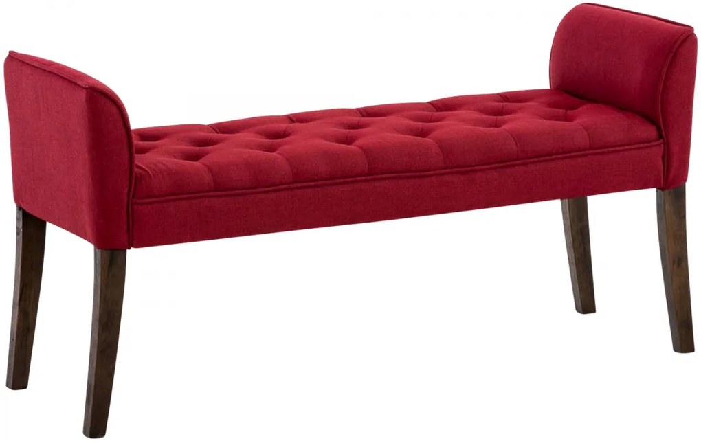 Lavica Cleopatra Chaiselongue látka, nohy antik tmavé - Červená