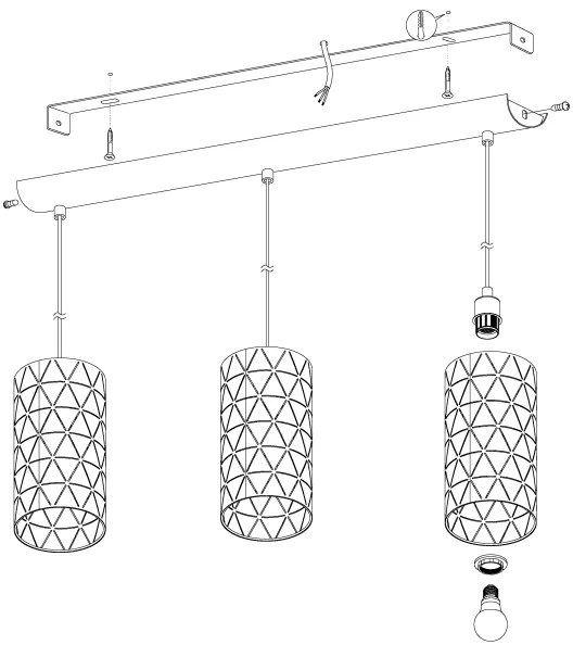 Eglo 98353 - Luster na lanku RAMON 3xE27/40W/230V