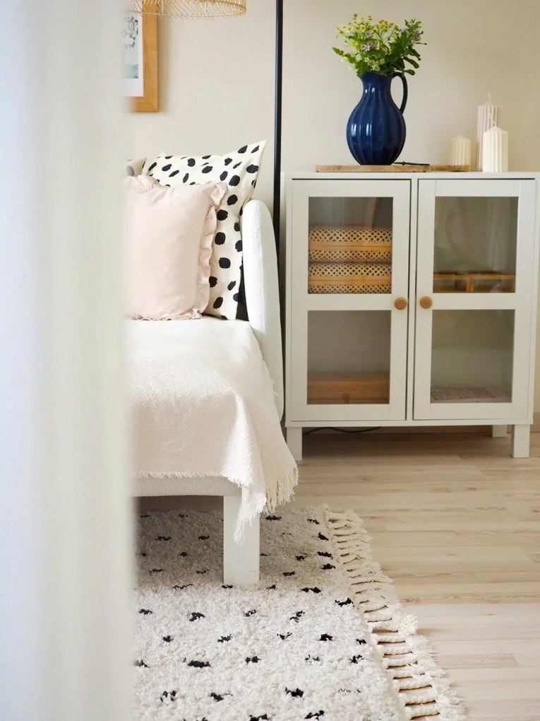 Behúň Berber Syla B752 dots cream, 60x200, biela, kuchyňa, Dywany Łuszczów