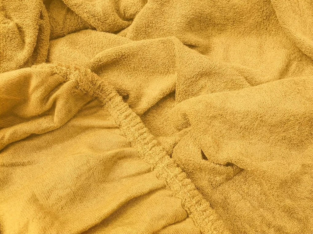 Froté plachta do detskej postieľky PREMIUM 60x120 cm žltooranžová