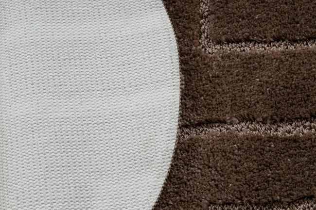 Kúpeľňový koberček SUPREME LINES línie, hnedý kruh
