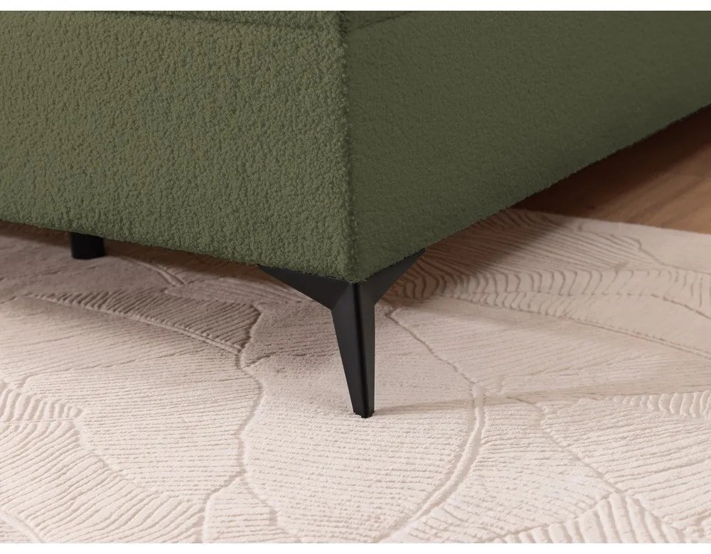 Zelená boxspring posteľ s úložným priestorom 200x200 cm Ornes – Ropez