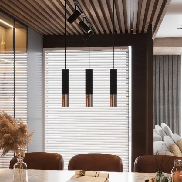 Sollux SL.0947 - Luster na lanku LOOPEZ 2xGU10/10W/230V čierna/meď