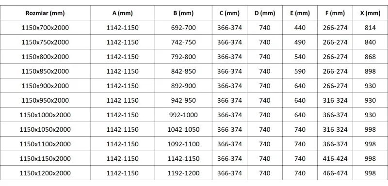 Mexen Lunar, L Duo výklopný sprchový kút 115 x 100 cm, 8mm číre sklo, čierny profil, 834L-115L-100P-70-00