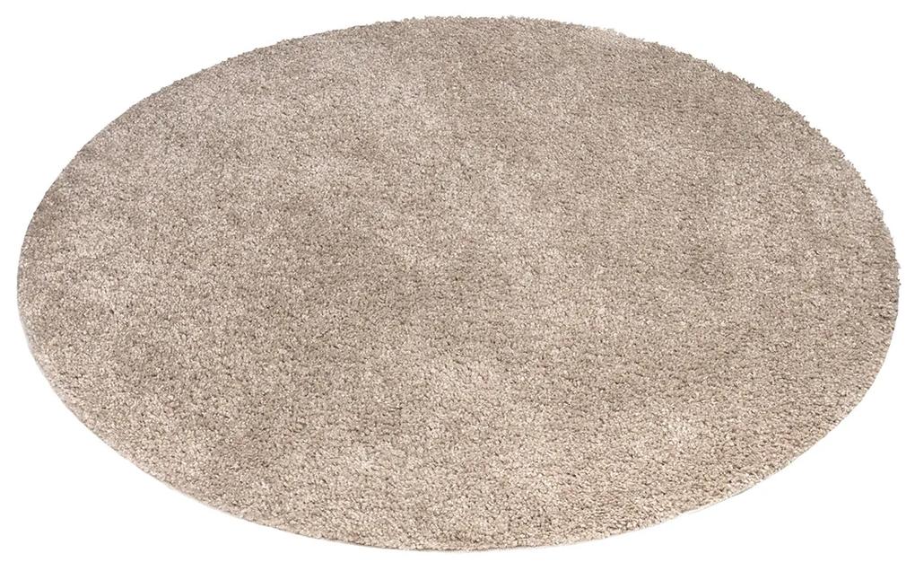 Dekorstudio Shaggy okrúhly koberec CITY 500 svetlo hnedý Priemer koberca: 200cm