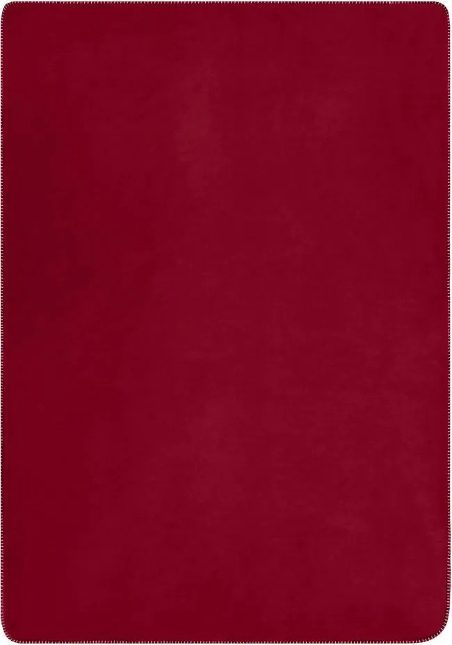 Daiber Teplá prikrývka s kožušinkou 130x180 cm JN955 - Vínová / natural