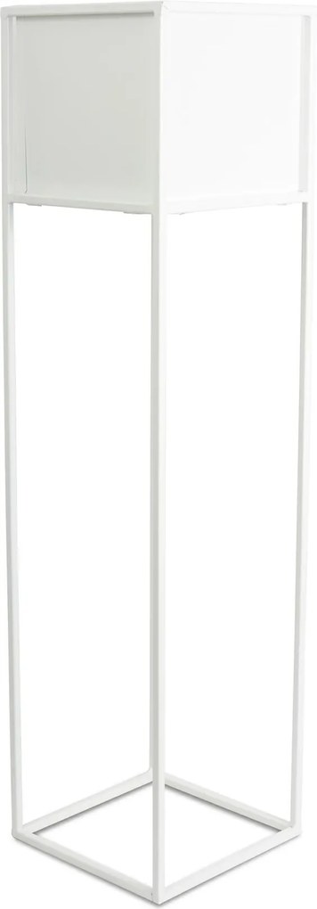 KOVOVÝ KVETINÁČ SO STOJANOM PLAIN 90X24 CM BIELA