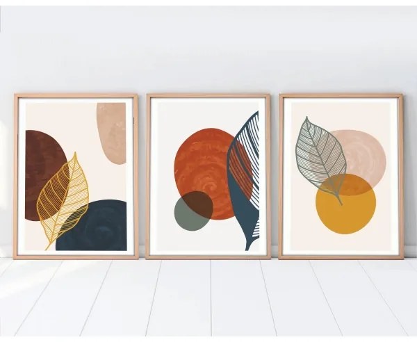 SADA 3x Obraz vo fotorámčeku 50x70 cm pestrofarebná