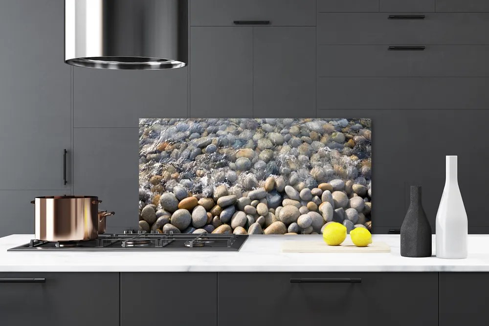 Sklenený obklad Do kuchyne Kamene voda umenie 100x50 cm