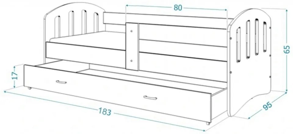 GL Detská posteľ Hana Biela Variant veľkosť postele: 140x80