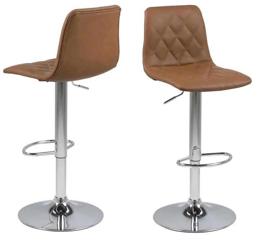 Dizajnová barová stolička Nashota, svetlo hnedá-chrómová - Skladom na SK