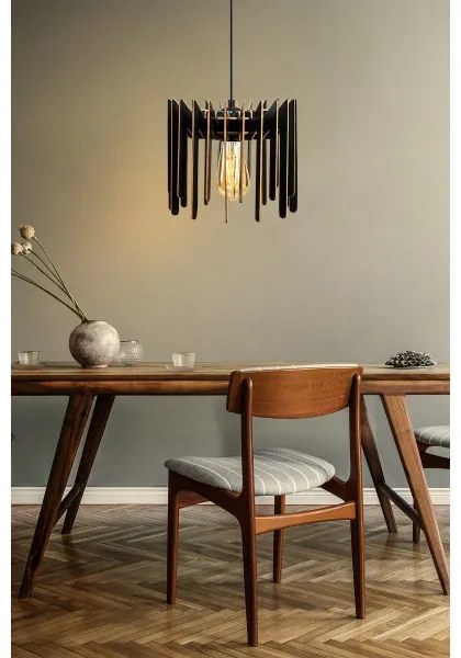 Luster na lanku 1xE27/60W/230V čierna pr. 23 cm