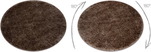 Kúpeľňový koberček SYNERGY glamour / lurex, hnedý kruh