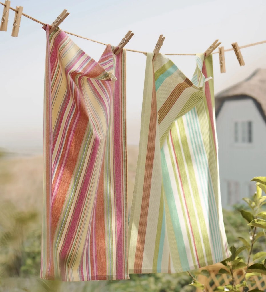 Ib Laursen Bavlnená utierka Multicoloured Stripes