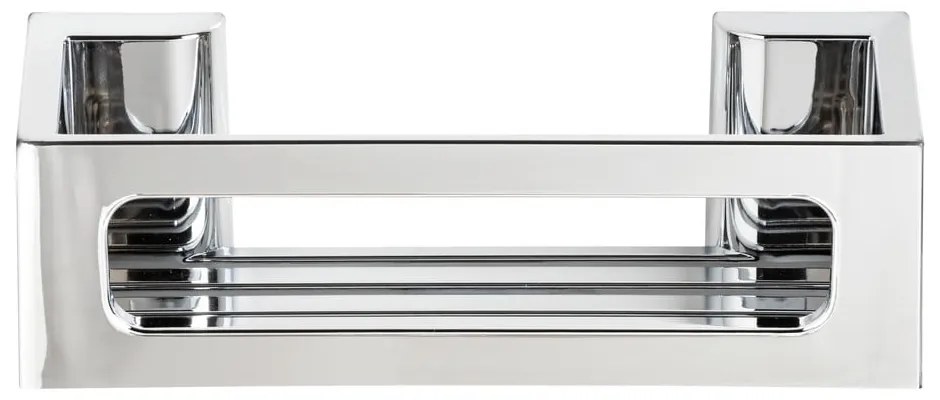 Strieborná samodržiaca plastová kúpeľňová polička Bralia - Wenko