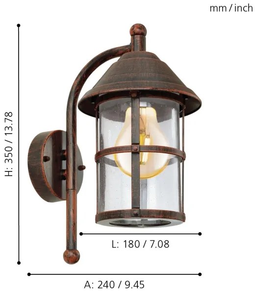 EGLO 90184 - Vonkajšie nástenné svietidlo SAN TELMO