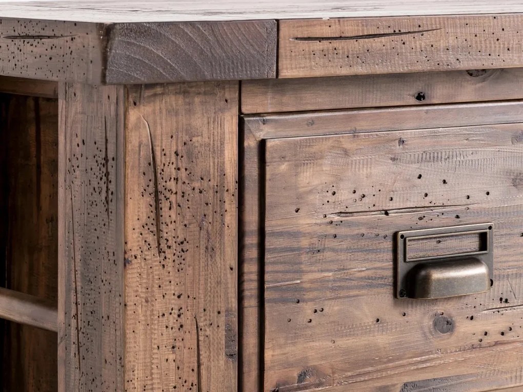 furniture-nabytek.cz - Masivní skříňka pod umyvadlo Cancún z recyklované borovice, lakovaná, hnědá