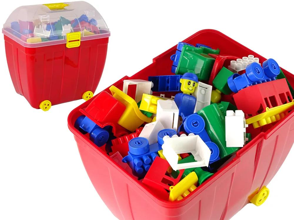 Lean Toys Veľký box na kolieskach so stavebnicou – 280 prvkov