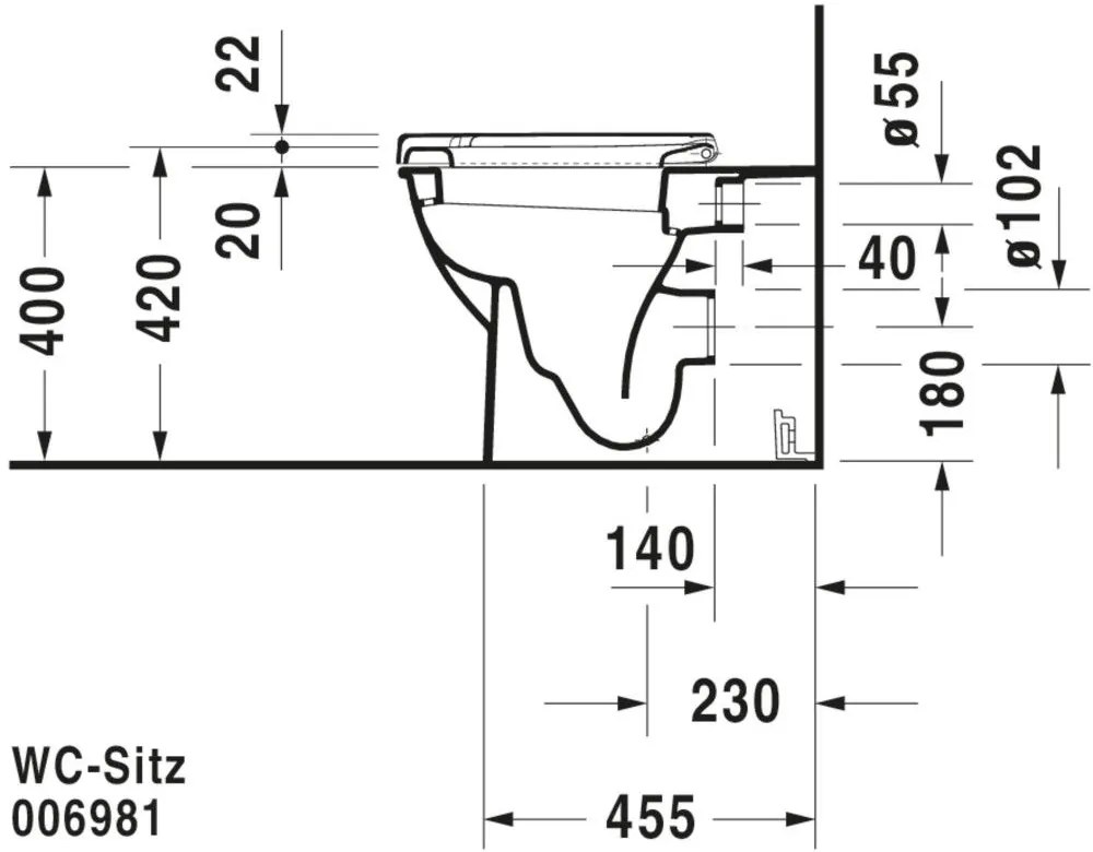 DURAVIT Darling New samostatne stojace WC kapotované s hlbokým splachovaním, 370 x 570 x 400 mm, biela, s povrchom HygieneGlaze, 2139092000