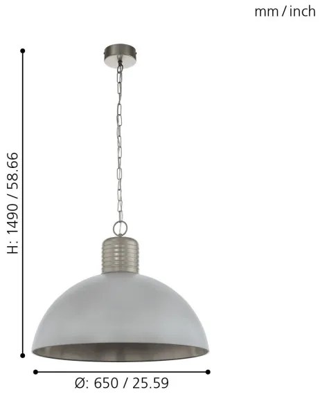 Eglo 49757 - Závesné svietidlo na reťazi COLDRIDGE 1xE27/60W/230V