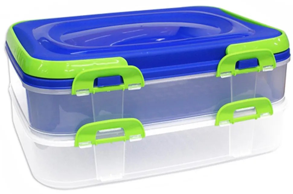 Orion Úložný box na koláče a zákusky, PIKNIK 2-poschodový, s uchami, mix farieb