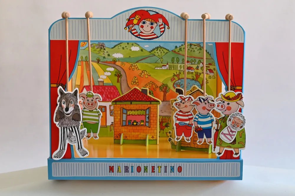 MARIONETINO – Bábkové divadlo: O troch prasiatkach a o kozliatkach (15 bábok, 2 rozprávky)