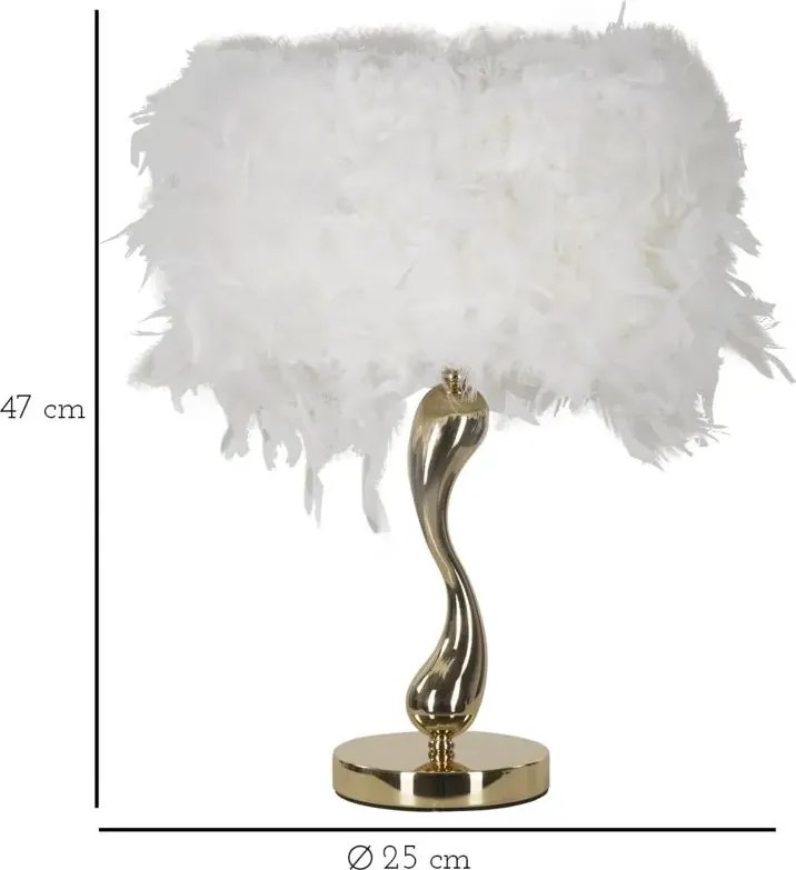 Stolná lampa Cart 47 cm bielo-zlatá