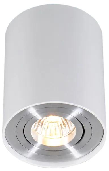 Moderné bodové svietidlo biele a oceľové, otočné a sklopné - Rondoo up