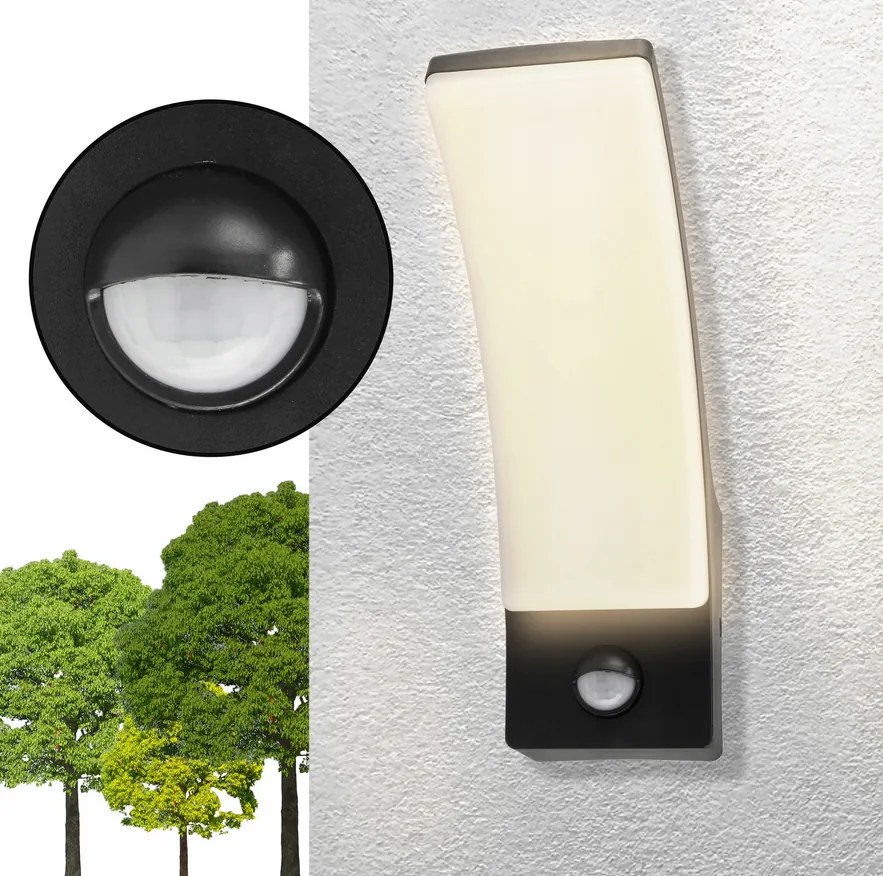 BERGE LED nástenné svietidlo 12W - 800lm - vonkajšie s pohybovým čidlom