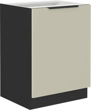 Dolná kuchynská skrinka Arona, 60 cm, kašmírová/čierna%