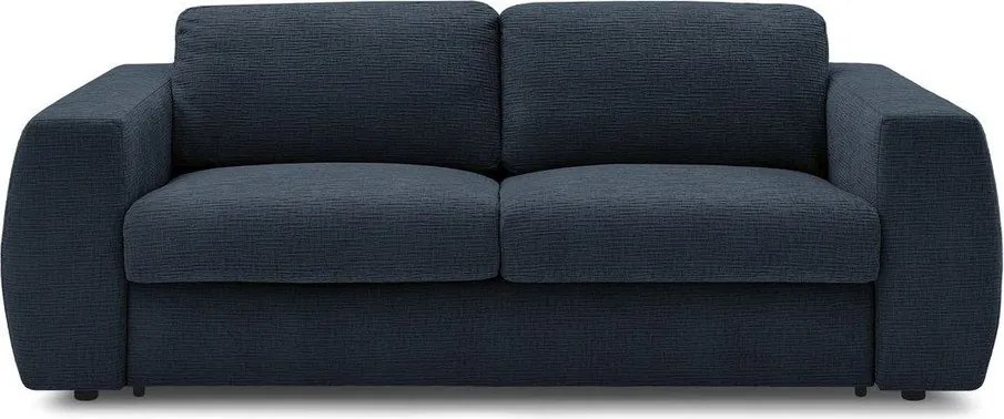 Tmavomodrá ženilková pohovka na každodenné spanie/rozkladacia 240 cm Hugo – Bobochic Paris