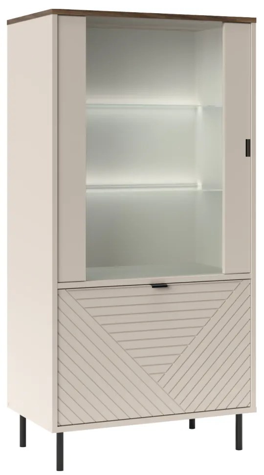 Skriňa EYCO 1D1W, kašmír/dub Castello