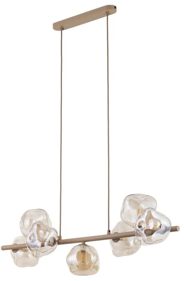 Luster na lankách LAVA 7xG9/8W/230V béžová/dymová béžová