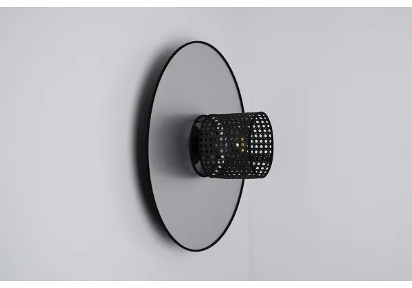 Duolla - Nástenné svietidlo TOKYO RATTAN 1xE27/15W/230V pr. 50 cm strieborná/čierna