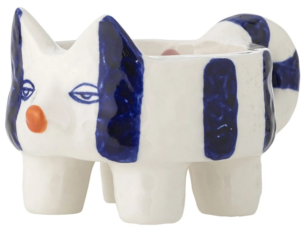 Bloomingville Keramický svietnik Caty Blue – sada 2 ks