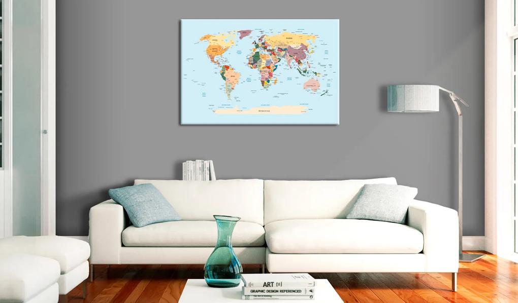 Artgeist Obraz - World Map: Travel with Me Veľkosť: 60x40, Verzia: Standard