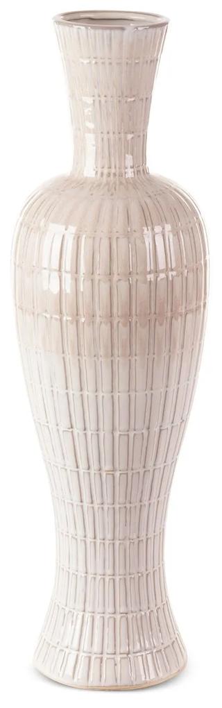 Dekoratívna váza EDNA 17x56 CM KRÉMOVÁ