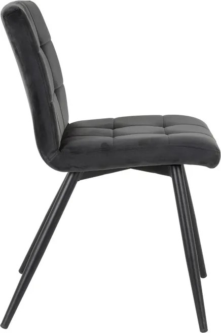 Zamatová tmavo šedá jedálenská stolička OLIVE - 44*82*50 cm