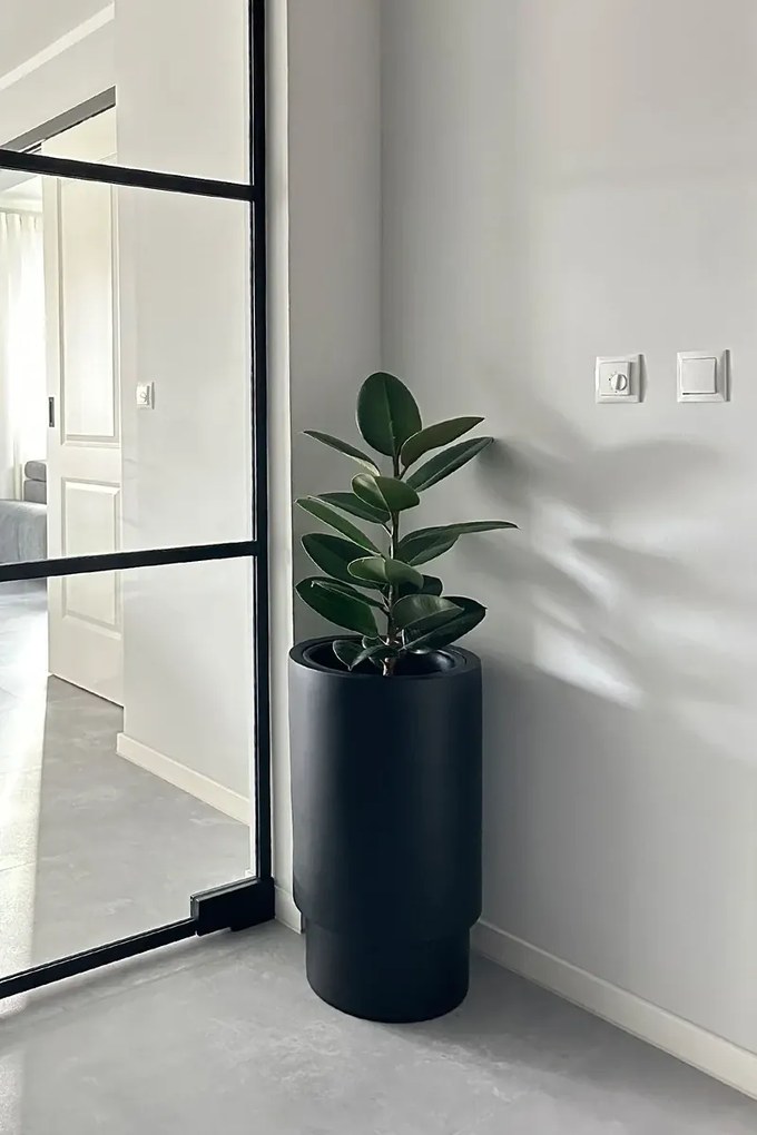 Kvetináč ESCADA, sklolaminát, výška 60 cm, čierna