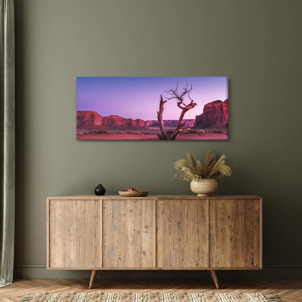 Obraz stromu u červených skál (120x50 cm)
