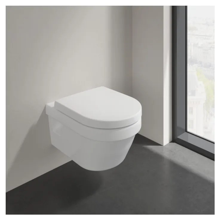 Villeroy & Boch ARCHITECTURA - WC misa bezrámová, 530x370 mm, závesný model, DirectFlush, biela alpin 5684R001