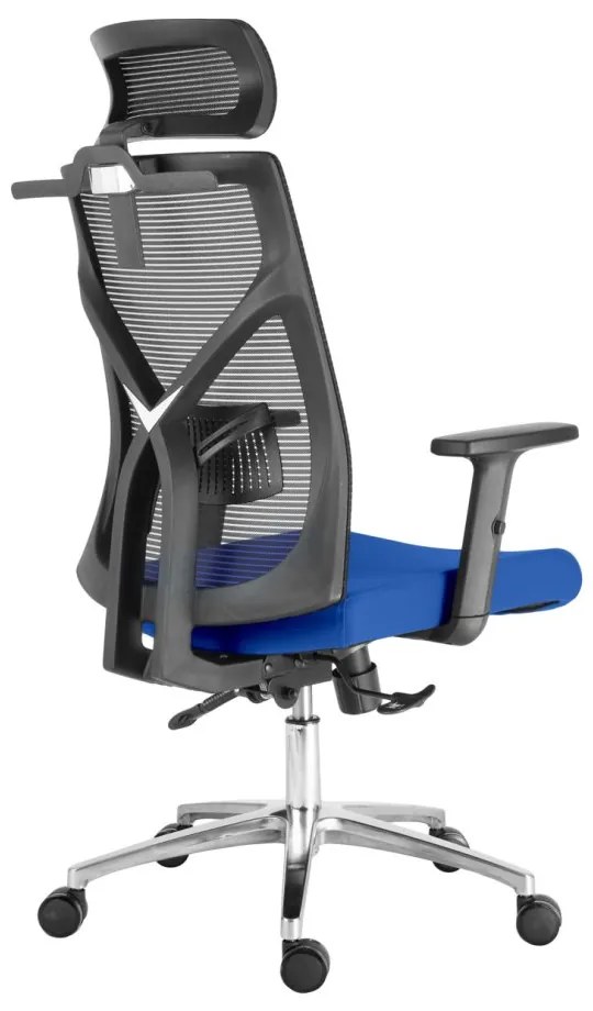 Kancelárska ergonomická stolička Neoseat DIBERTI — čierna/modrá, nosnosť 150 kg
