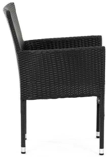Autronic BONTEC Záhradná stolička, kov, polyratan, čierna, AZC-S2117 BK Farba: Čierna