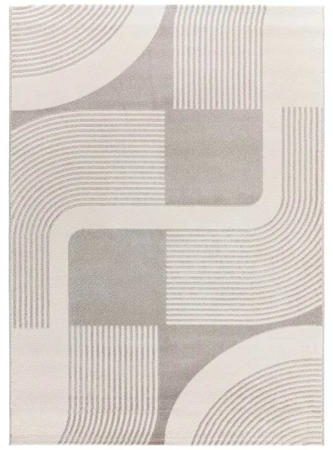 Koberec vo svetlosivej a slonovinovej farbe 80x150 cm Flora – Universal