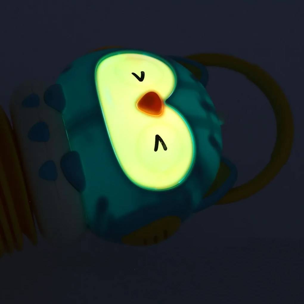 KIK Harmony akordeón pre deti oranžová sova hrajúca LED 30cm