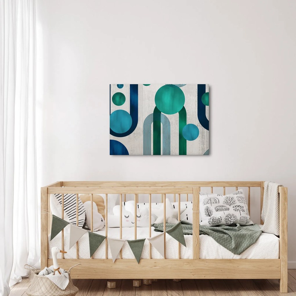 Obraz - Čiary a kruhové tvary (70x50 cm)