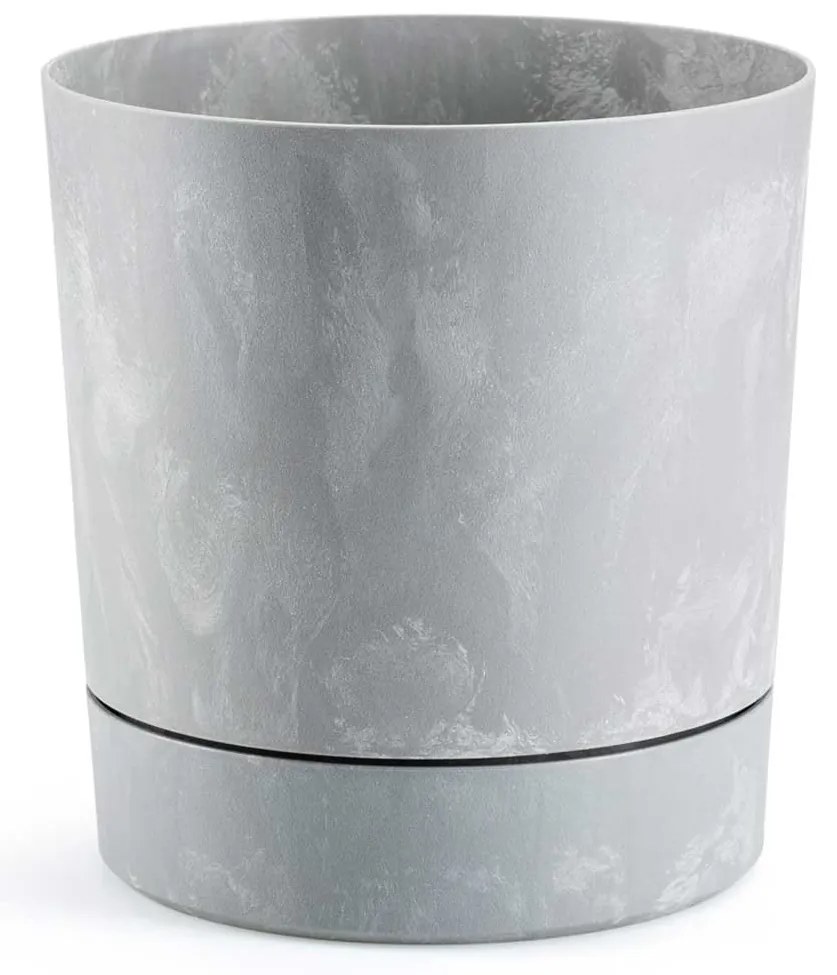 PLASTOVÝ KVETINÁČ AZALEA 17,5X18,5 CM IMITÁCIA BETÓNU SIVÁ