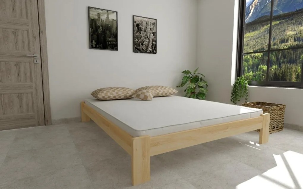 ComfortMatrace Posteľ z masívu borovice AURORA+rošt ZADARMO 180x200 cm Rozměr: 180x200 cm, Barva: prirodzená farba