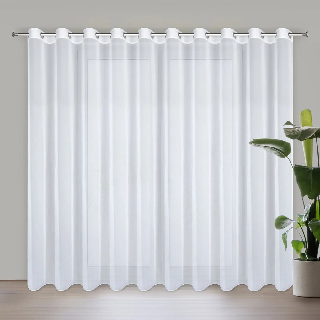 ZÁCLONA NA KRÚŽKOCH ARLETA 350X270 CM BIELA
